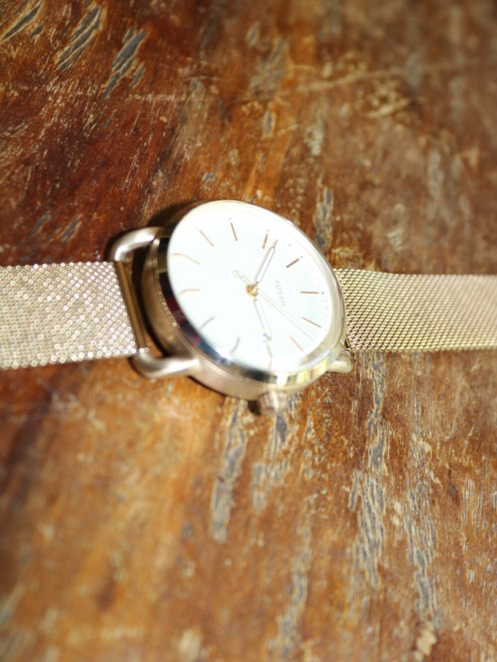 Fossil The Commuter Three-Hand Date Stainless Steel Mesh Watch - Picture 4 of 9